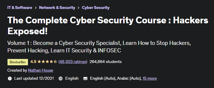 Online Courses for Cybersecurity : Credits: Udemy