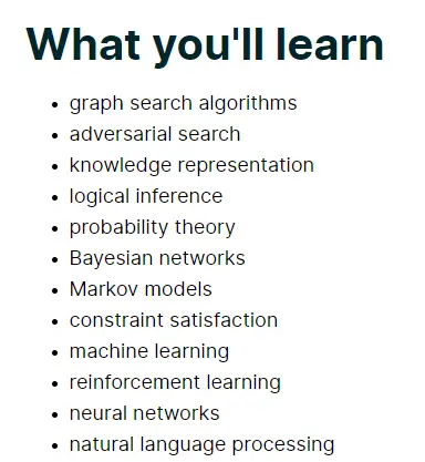 Online Courses for Artificial Intelligence : Credits: edX