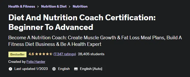 Online Courses for Nutrition : Credits: Udemy