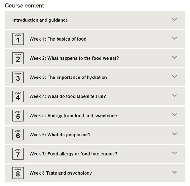 Online Courses for Nutrition : Credits: OpenLearn