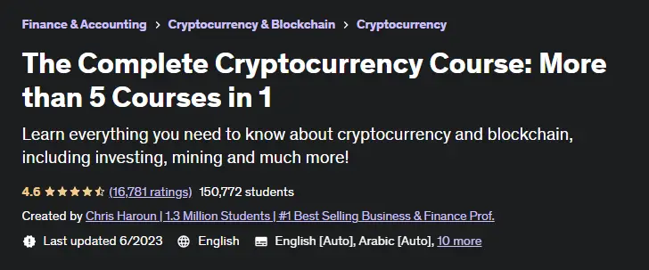 Online Courses for Cryptocurrency : Credits: Udemy