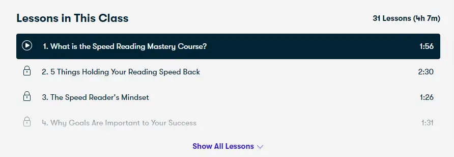 Online Courses for Speed Reading : Credits: Skillshare