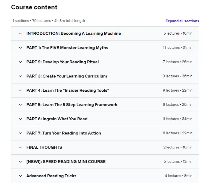 Online Courses for Speed Reading : Credits: Udemy