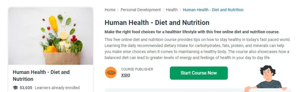 Online Courses for Nutrition : Credits: Alison