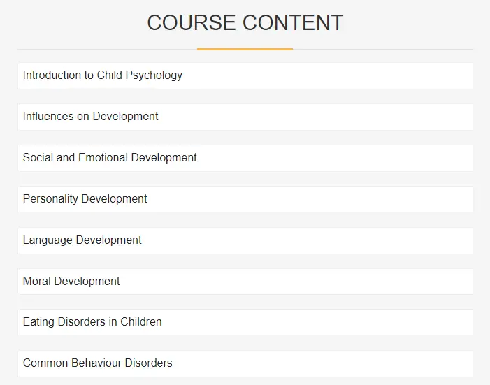 Online Courses for Child Psychology : Credits: eLearning College