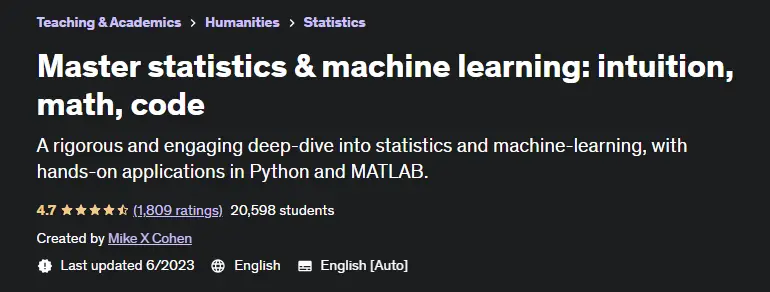 Online Courses for Statistics : Credits: Udemy