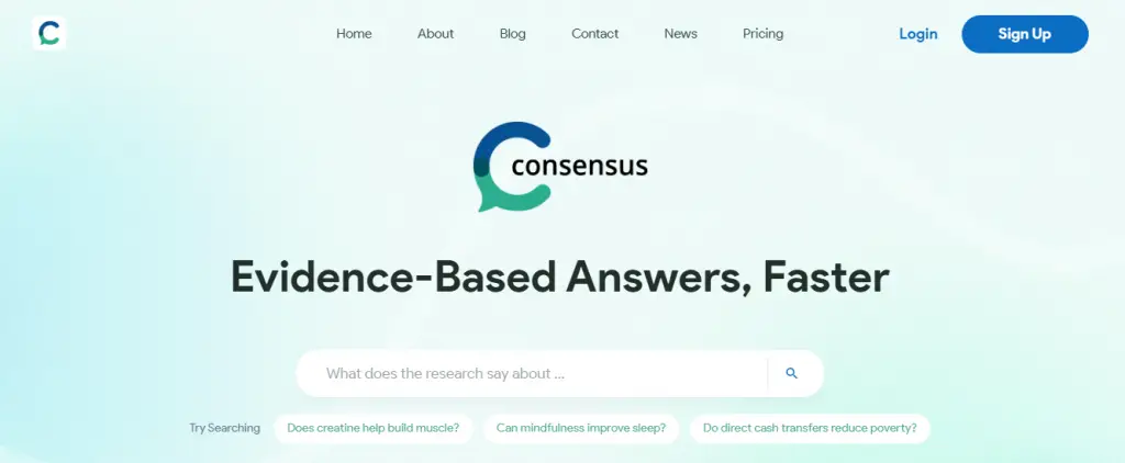 Credits: Consensus, Best Literature Review Tools for Researchers