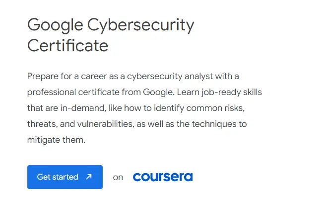 Online Courses for Cybersecurity : Credits: Grow with Google
