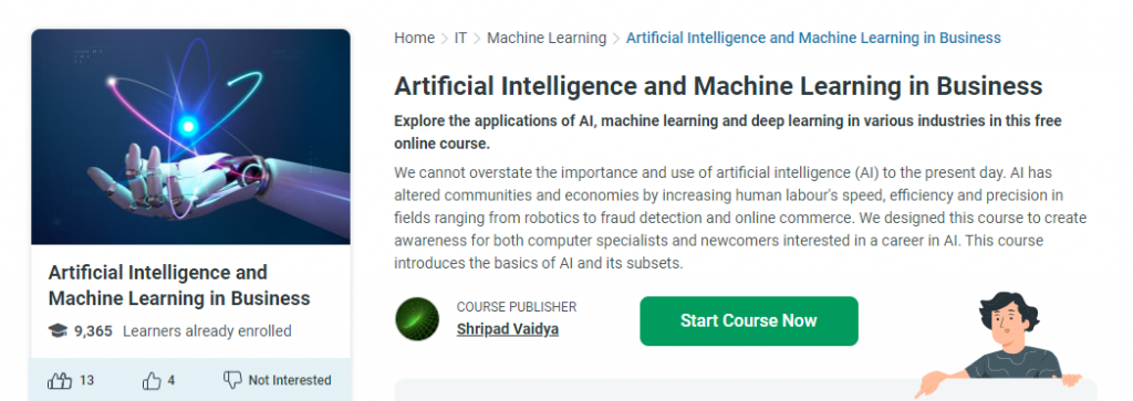 Online Courses for Artificial Intelligence : Credits: Alison