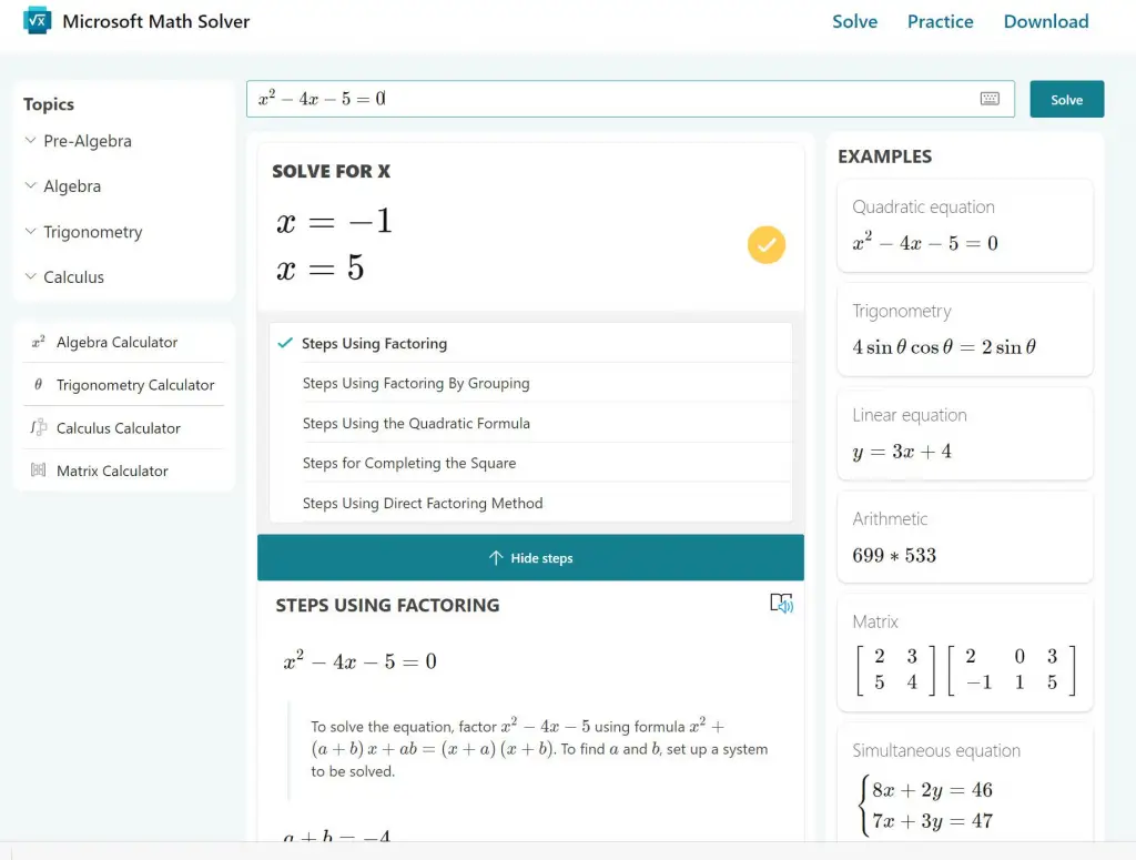 Credits: PC World, Best Online Equation Solvers,