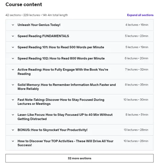 Online Courses for Speed Reading : Credits: Udemy