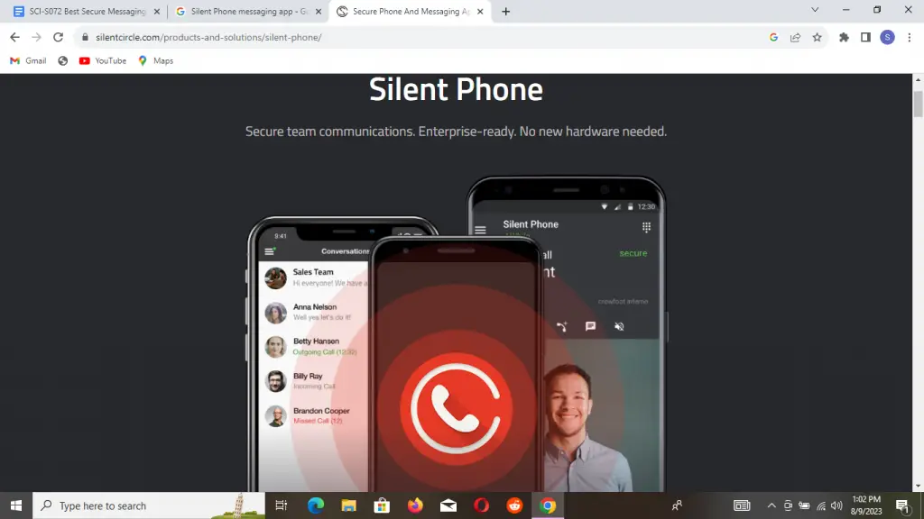 Credits: Silent Phone, Best Secure Messaging Apps for Academics,