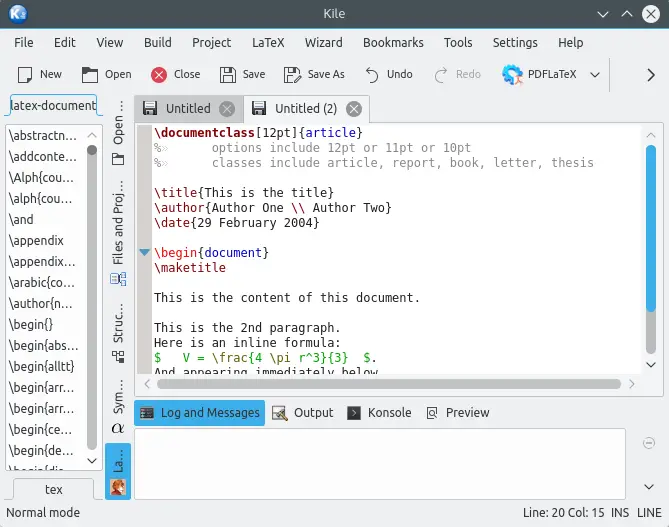 Credits: KDE Applications, Best LaTeX Editors,