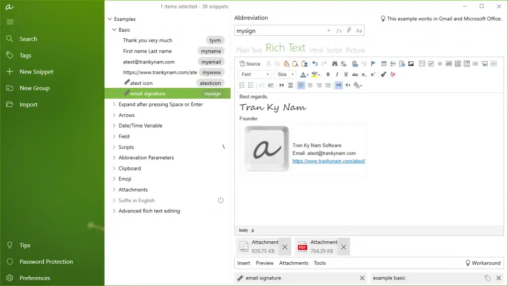 Credits: aText, Textexpander Review